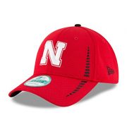 NCAA-Nebraska-Cornhuskers-Unisex-New-Era-NCAA-NE-Speed-9FORTY-Adjustable-Cap-Red-One-Size-0